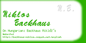 miklos backhaus business card